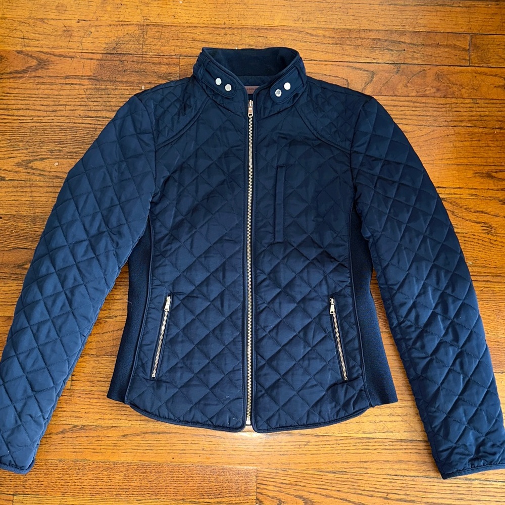 Zara Woman Navy Blue Quilted Puffer Jacket NEW